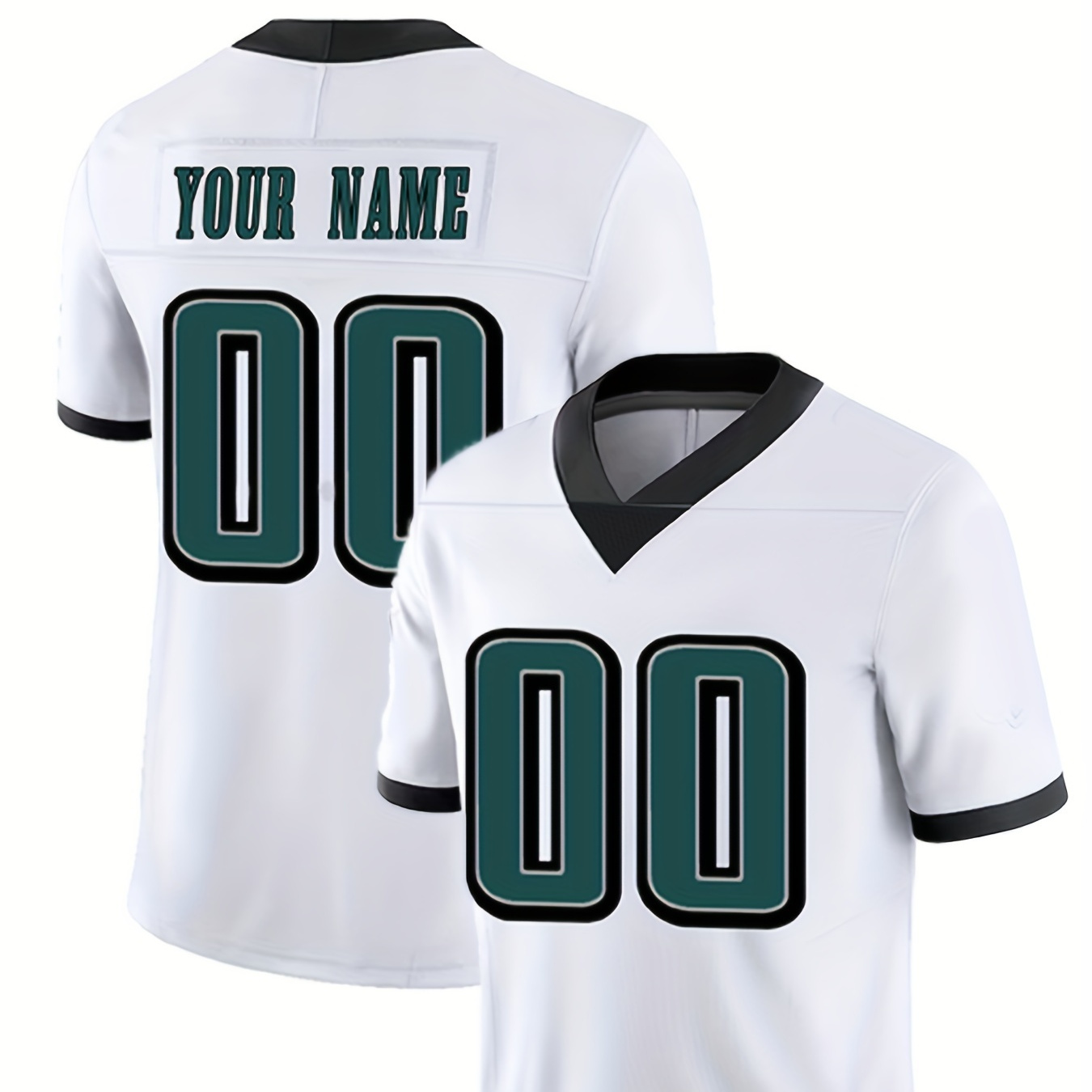 

Customized Name And Number Design, Men's Short Sleeve Loose V-neck Embroidery Personalized American Football Jersey, Outdoor Rugby Jersey For Team Training