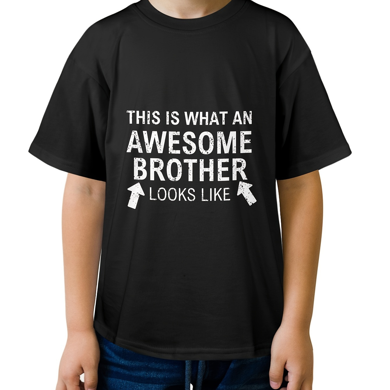 

This Is What An Awesome Brother Letter Print Boys Casual Short Sleeve T-shirts - Comfortable & Stylish Tops For Summer - Ideal Gift For Your Fashionistas
