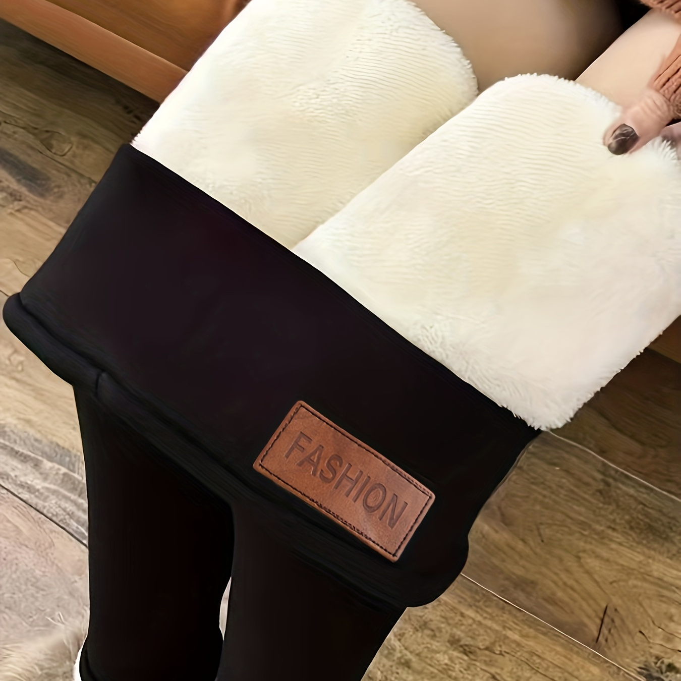 Plain Fleece Liner Slimming Pants, High Waist Slim Fit Keep Warm High Stretch Sporty Pants, Women's Clothing