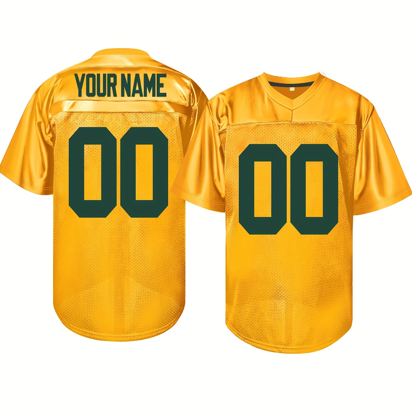 

Custom Personalized Men's Football Jersey - Sports Style V-neck, 100% Polyester Knit Fabric, Slight Stretch, Embroidered Alphabet & Number, 4 Seasons Casual & Training Wear S-3xl