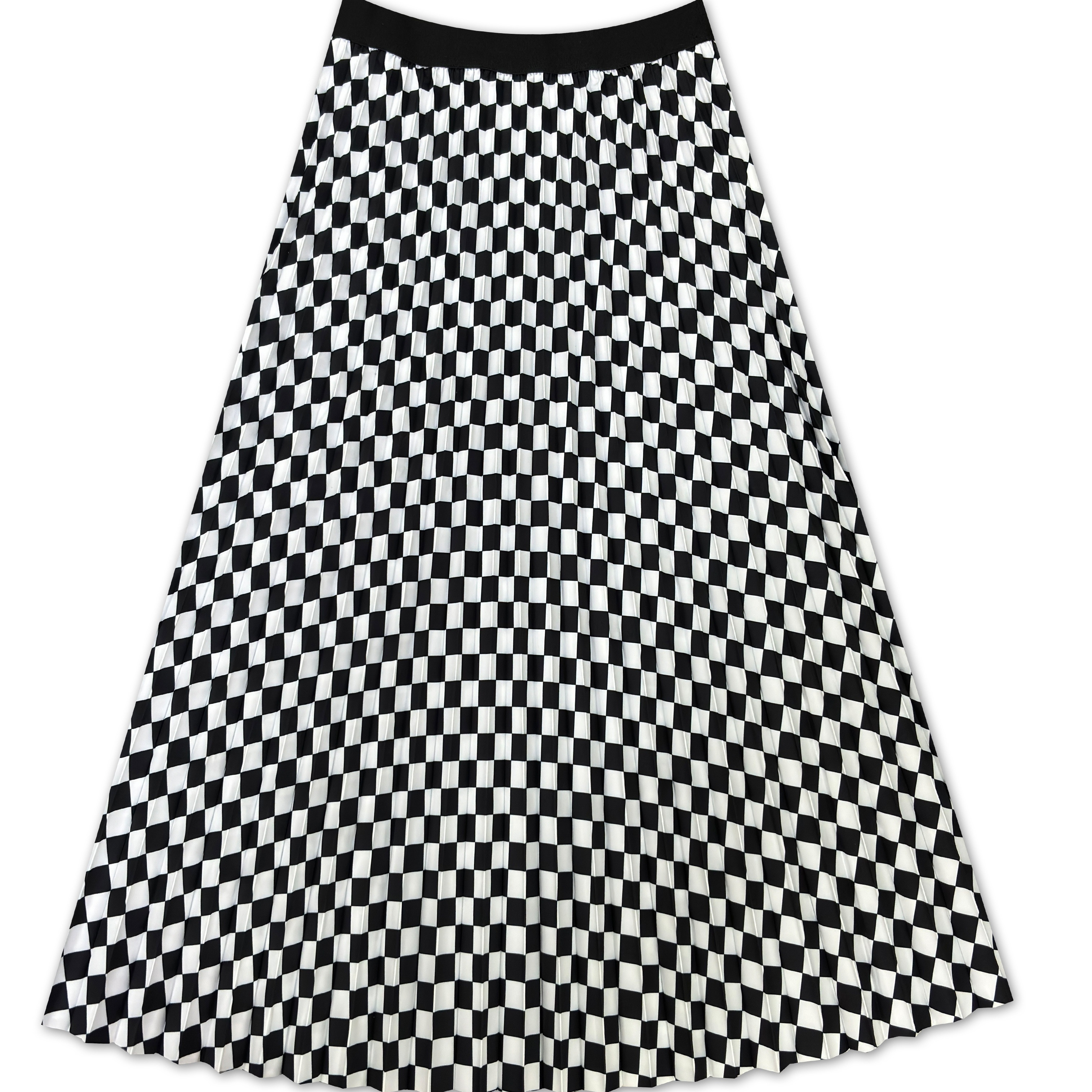 

Plaid Print High Waist Pleated Skirt, Casual A-line Midi Skirt For Spring & Summer, Women's Clothing