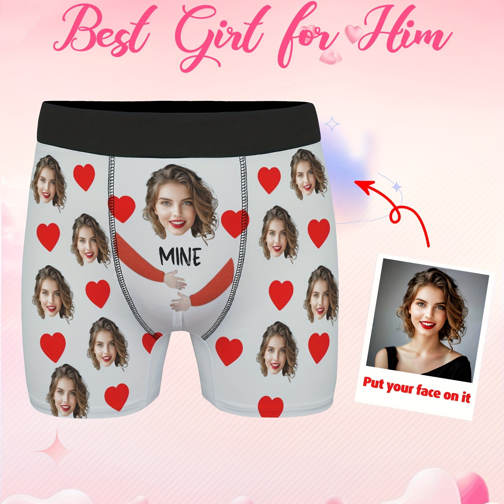 

Sous-vêtements pour hommes personnalisés avec photo, portrait, motif unique - Boxers décontractés, shorts respirants, confortables et extensibles - Cadeaux pour les fêtes et la Saint-Valentin