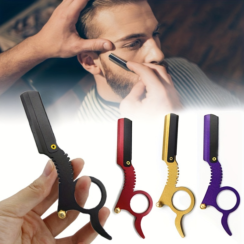 

Professional Classic Straight Edge Barber Razor For Close Shaving - Manual Men's Beard Cut Throat Finger Razor Shavette