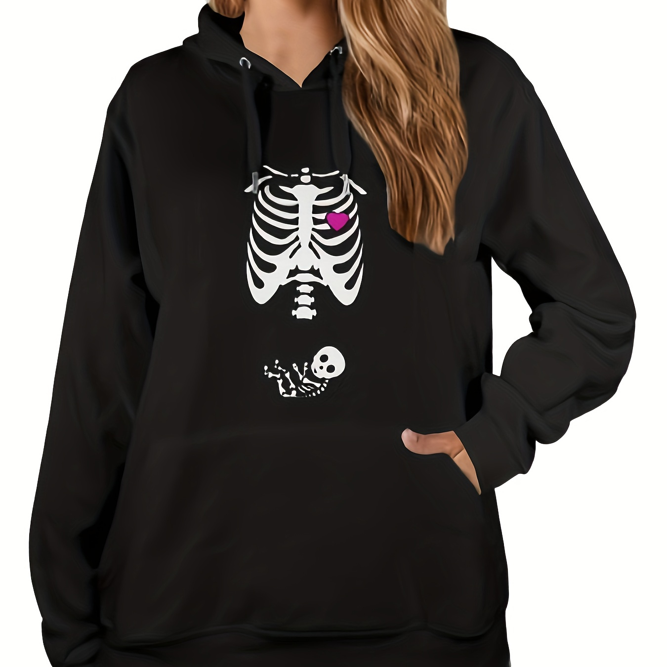 

Hoodie, Halloween Pregnancy Announcement Hoodie, Maternity Hoodie, Pregnant Skeleton Shirt, Fall Shirt, Blessed Shirt, Gift