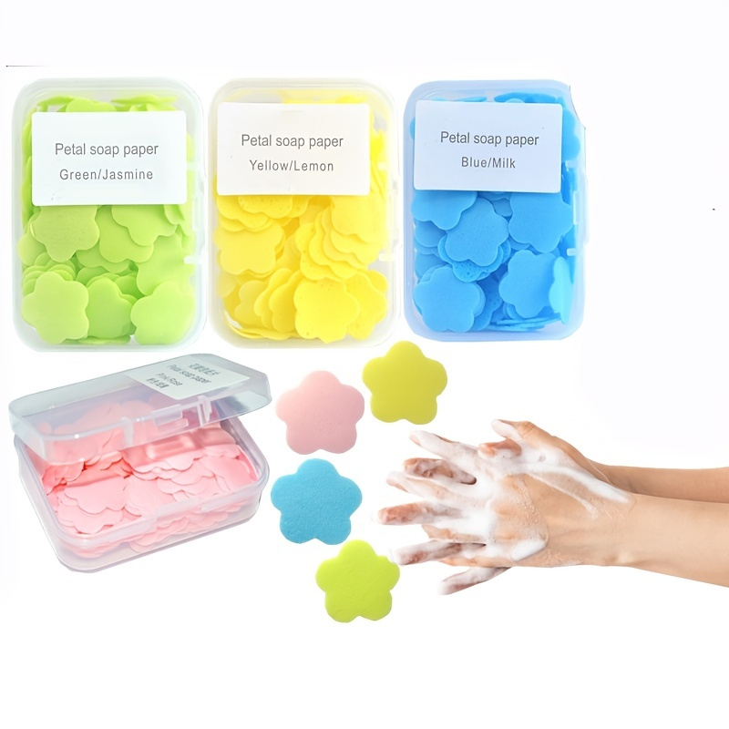 

100pcs Portable And Dissolvable Petal Soap Flakes - Perfect For Hand Washing And Cleaning! Halloween, Oktoberfest, Christmas Clean Dirt