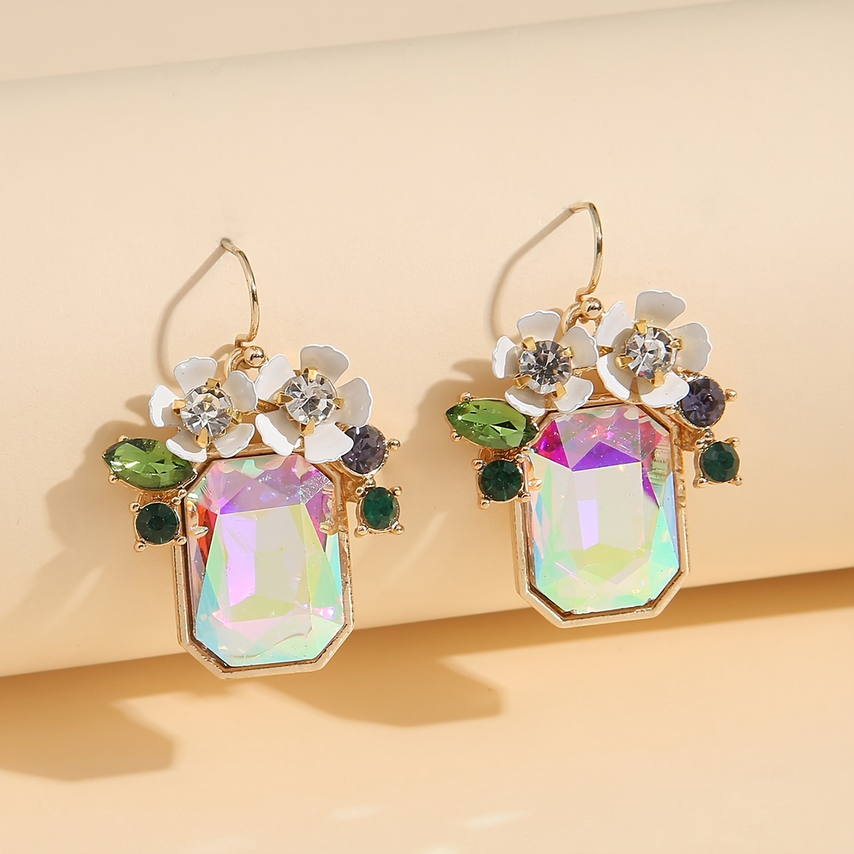 

Boho Colorful Gemstone Floral Drop Earrings Delicate Ear Decoration Gift For Women Girls