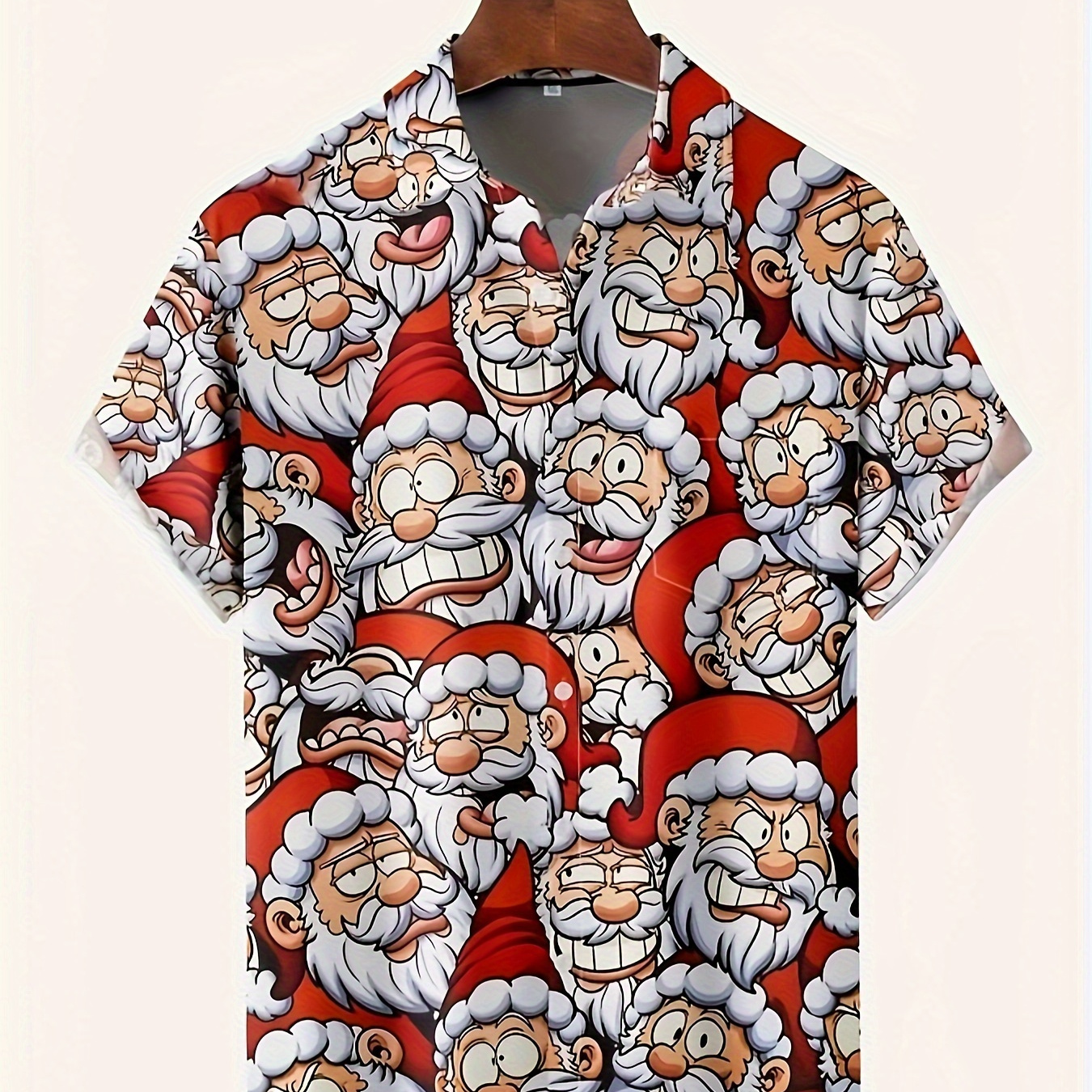 

Men's Christmas -up Shirt With Pocket - Vintage Style, Polyester, Machine Washable, Best For Christmas, Plus Size