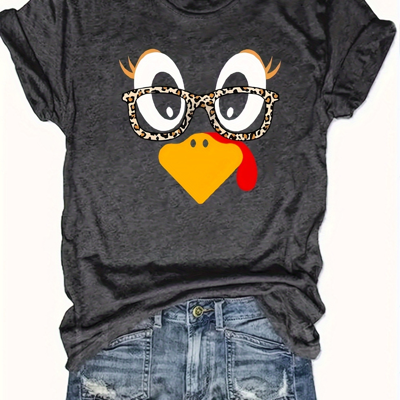 

Chicken-t-shirt-casual Everyday Joker-soft And Comfortable-women's Top