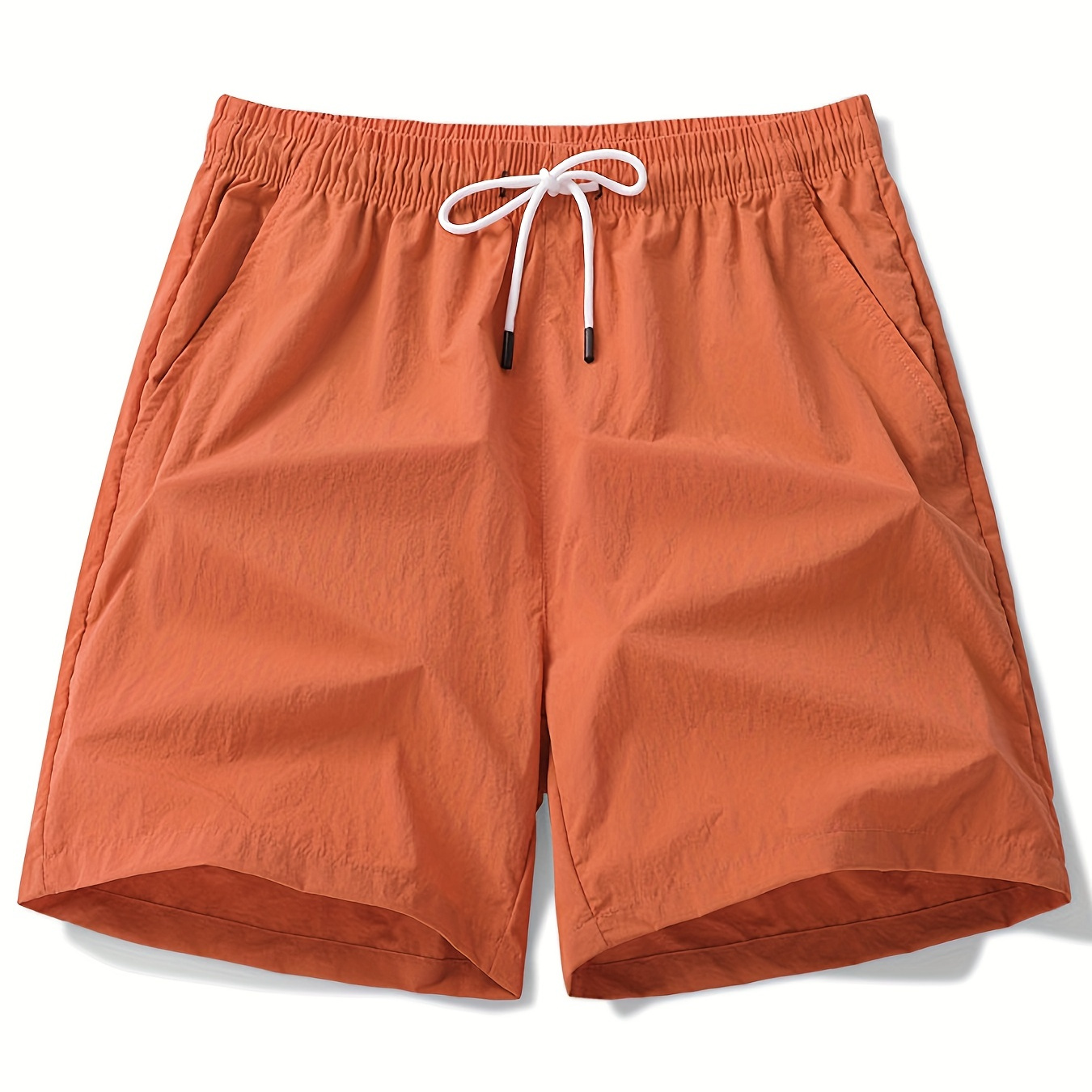 

Men's Loose Beach Shorts Activewear, Drawstring Quick Dry Solid Shorts, Lightweight Shorts For Summer Beach Vacation Surfing