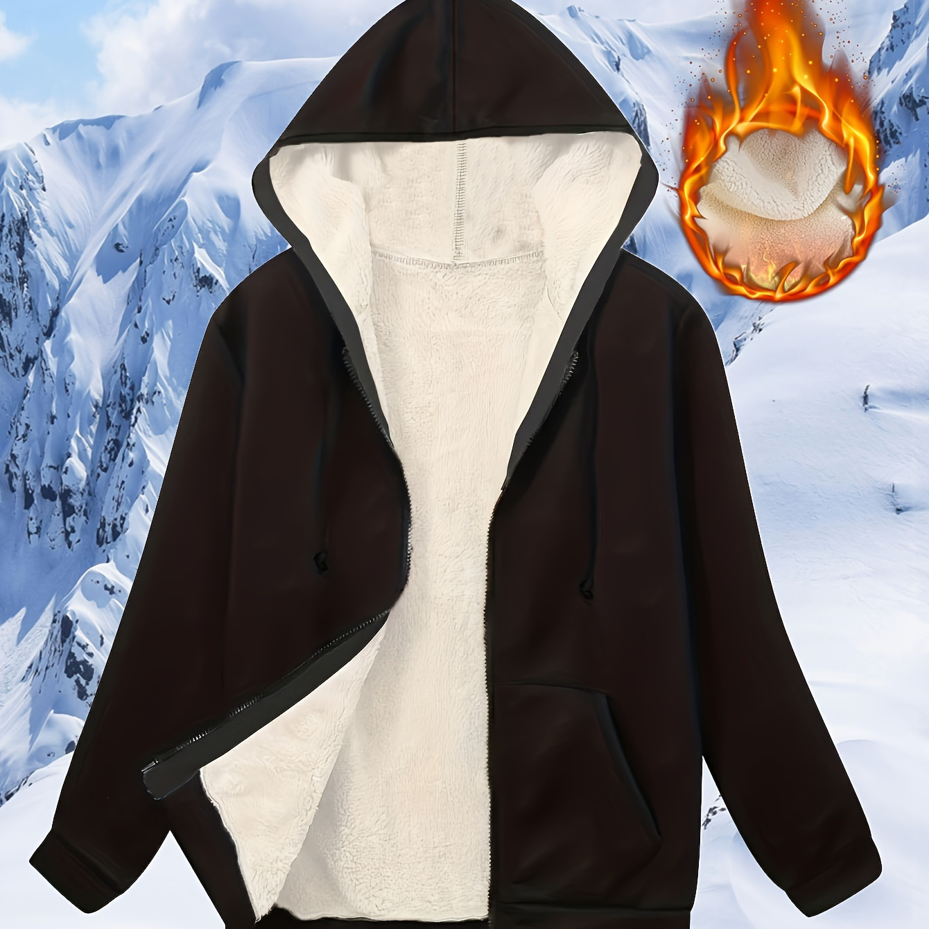 

Women's Fleece Lining, Hooded Sweatshirt , Polyester , - All