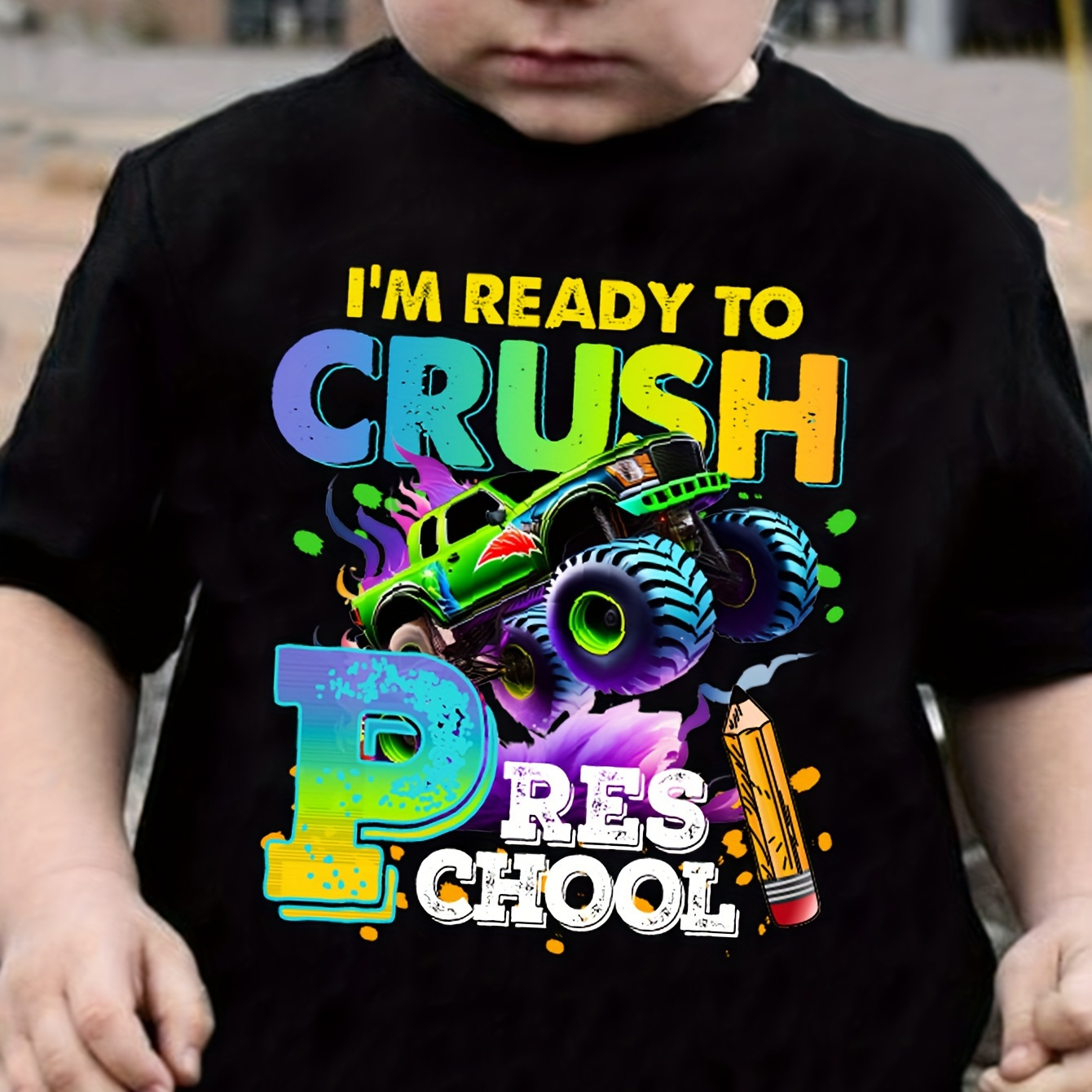 

Boys Casual Comfy Summer Short Sleeve Crew Neck T-shirt - I'm Ready To Crush Preschool Print Trendy Summer Gift