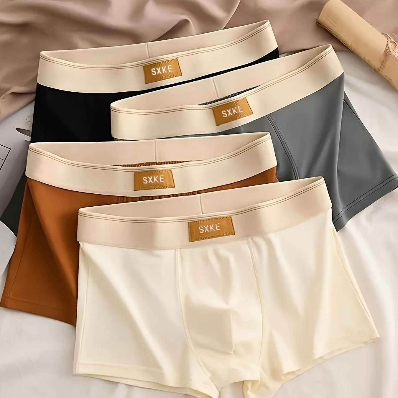 

4pcs - Men' Underwear, Men's Loose Pants, Men's Breathable, Student Flat Shorts, Cotton Shorts, And Shorts