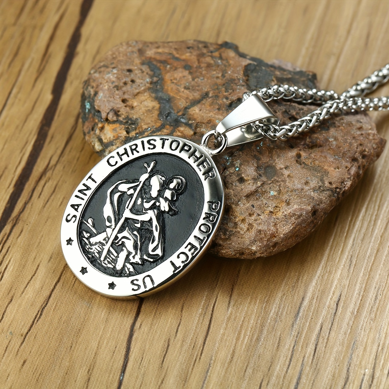 St Christopher Pendant Protection Necklace for Motorbike 