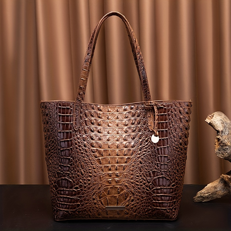Bagsifi Best Vintage Crossbody Purse & Handbags For Men & Women-Genuine  Brown Crocodile Leather One Size-Premium Crossover Shoulder Bag - Long  Strap 