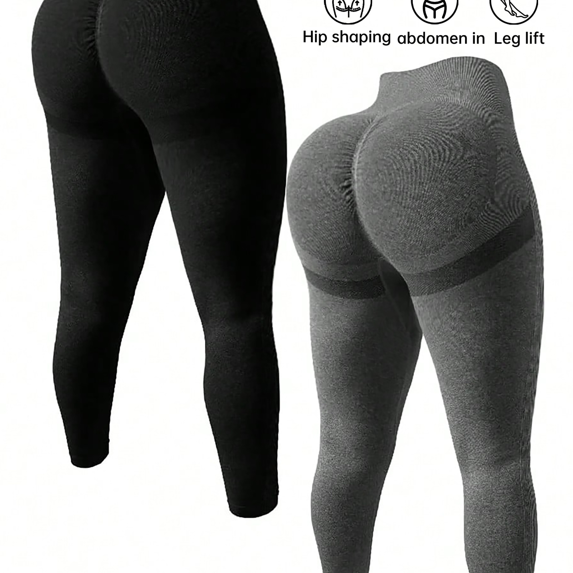 

2pcs Large Size High Waist Lift Butt Fitness Pants For Women, High Quick Drying Shapewear Sports Pants, Sports Running Yoga Pants