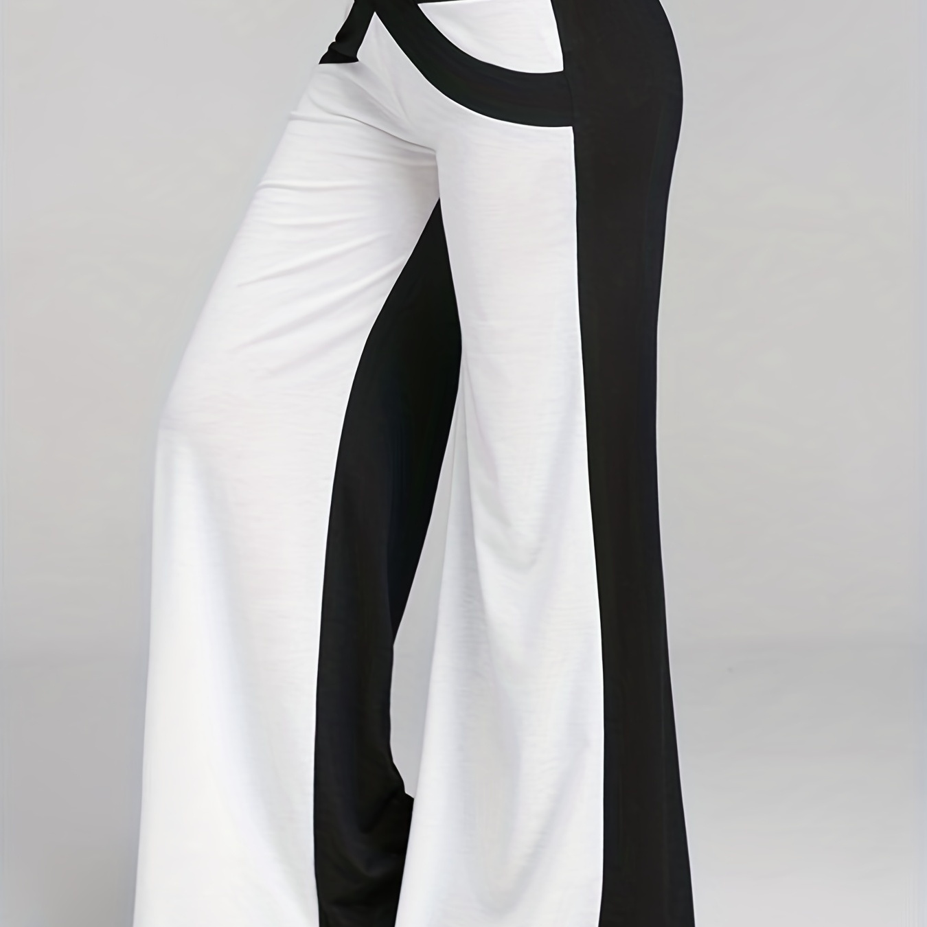 

Colorblock Patchwork Print Wide Leg Pants, Casual Loose Pants For Spring & Fall, Women's Clothing