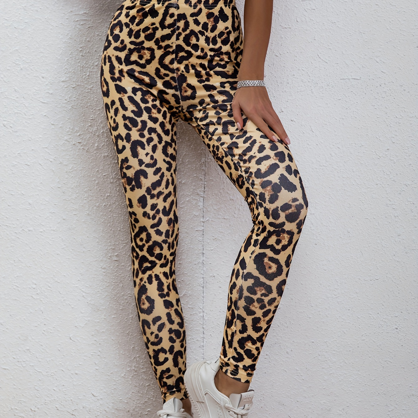 GAOTING Women Leopard Print Leggings No Transparent High Knee