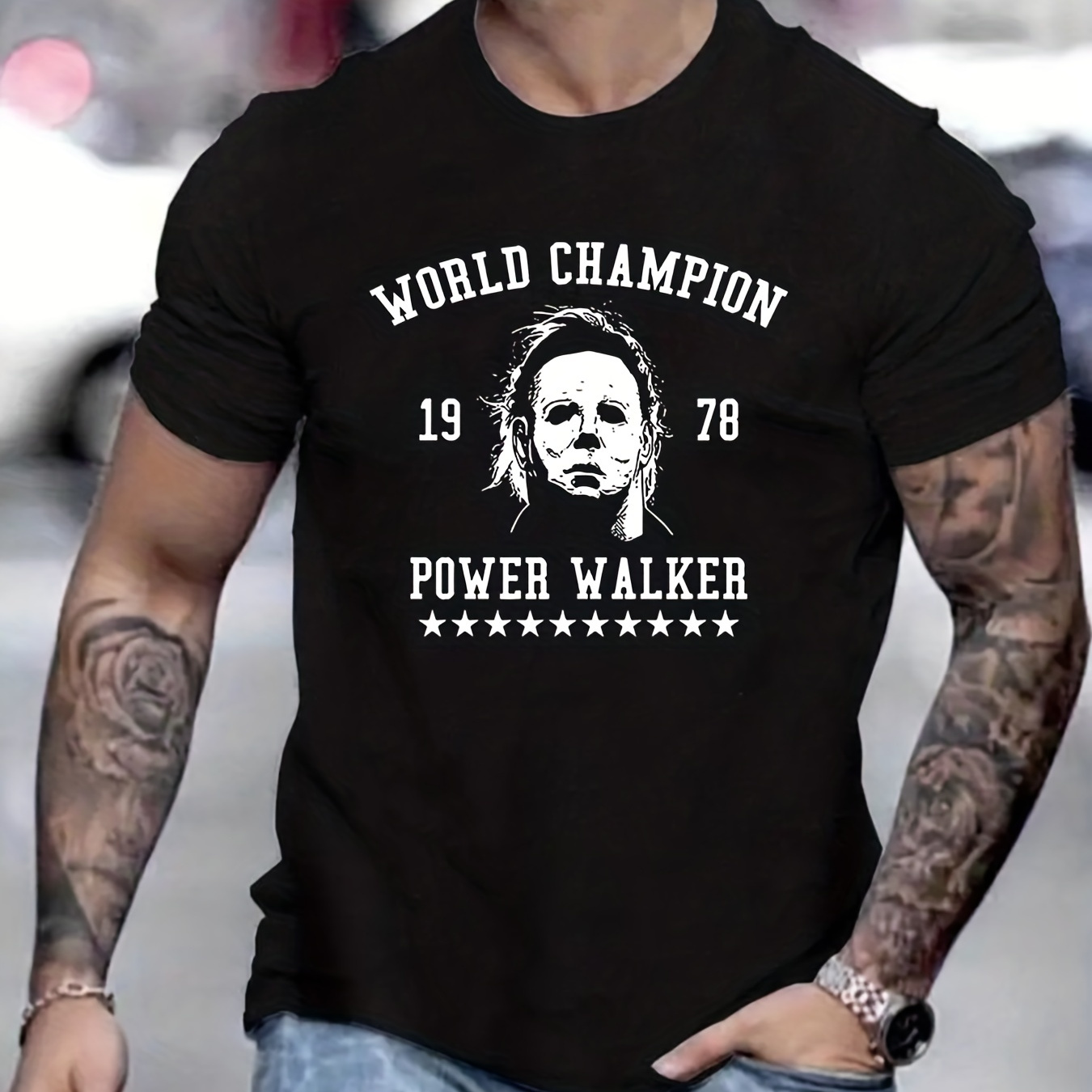 

Men's Casual Fashion Round Neck Pattern Short Sleeve T-shirt