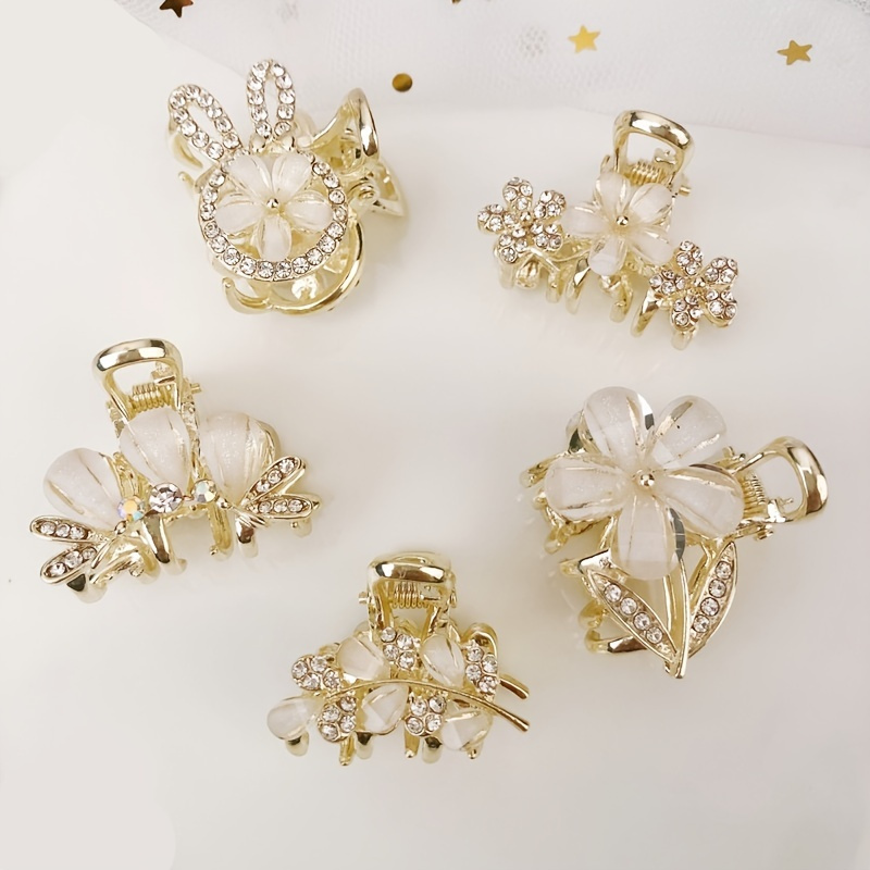 

1pcs Luxury Rhinestone Hair Claw Clip For Women - Fashionable And Durable Hair Accessory For Girls And Women