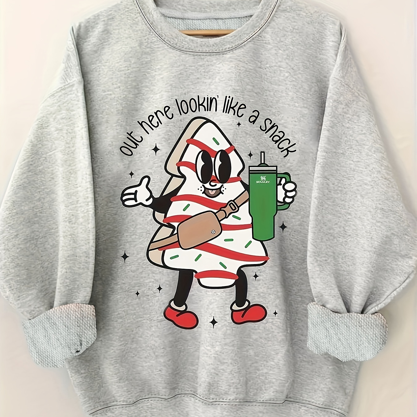 

Christmas Graphic Pattern Pullover Sweatshirt, Casual Long Sleeve Crew Neck Sweatshirt For Fall & Winter, Women's Clothing