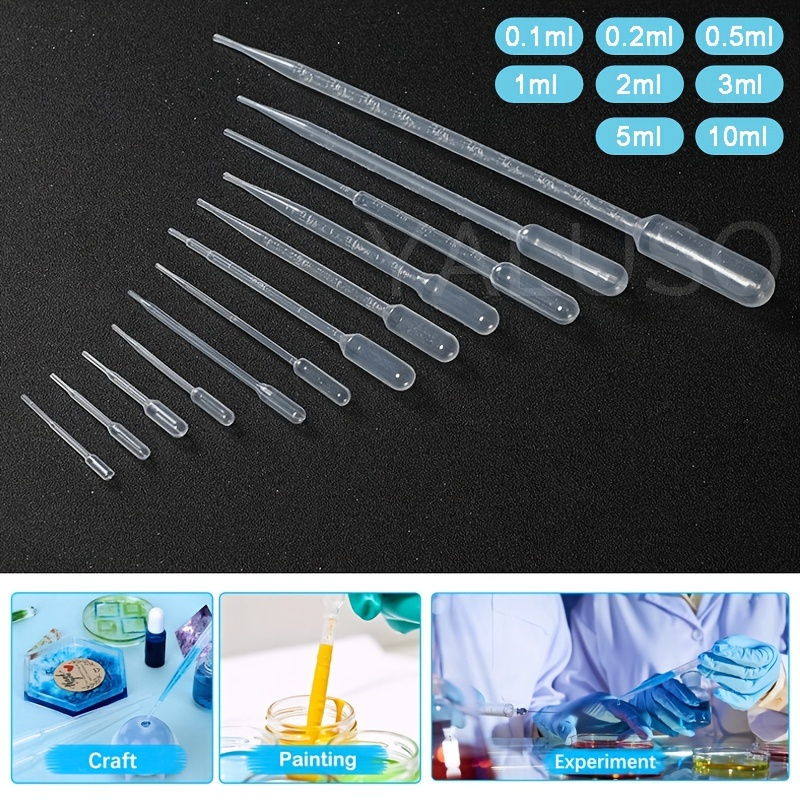 Set of 6 Glass Graduated Lab Pipette Droppers for Liquid & Oil  0.5/1/2/3/5/10ml