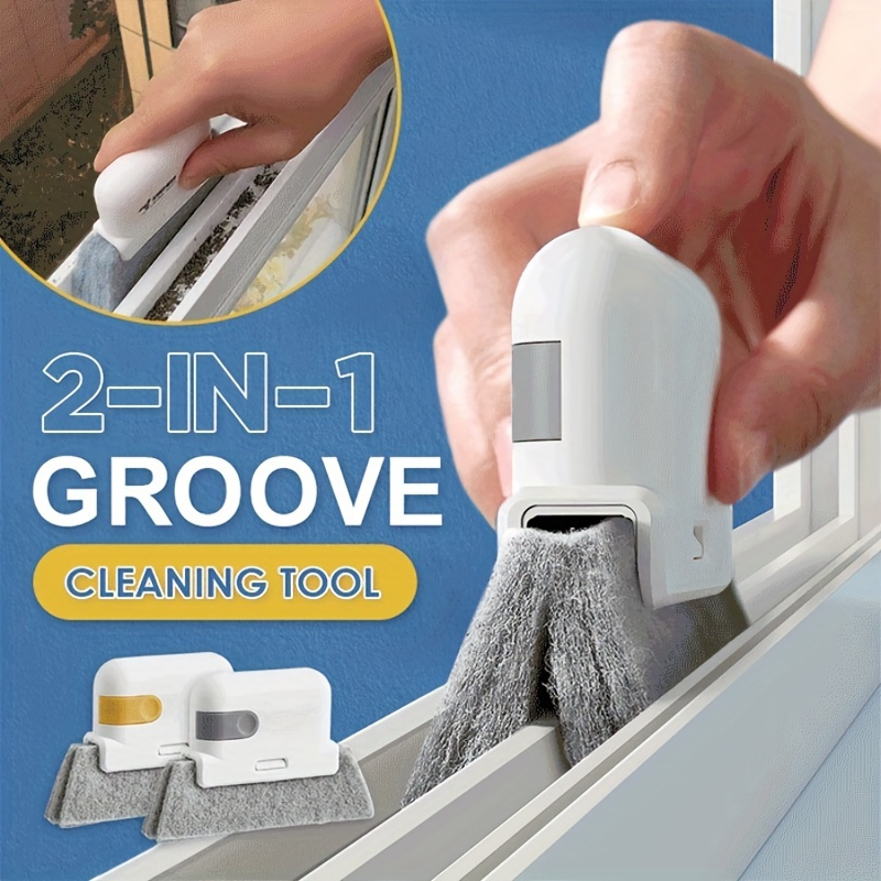 

1pc 2-in-1 Groove Cleaning Tool Creative Detachable Cloth Window Cleaning Brush Windows Slot Cleaner Brush, Clean Crevice Cabinet Sink Range Hood, Easy To Use And Wash