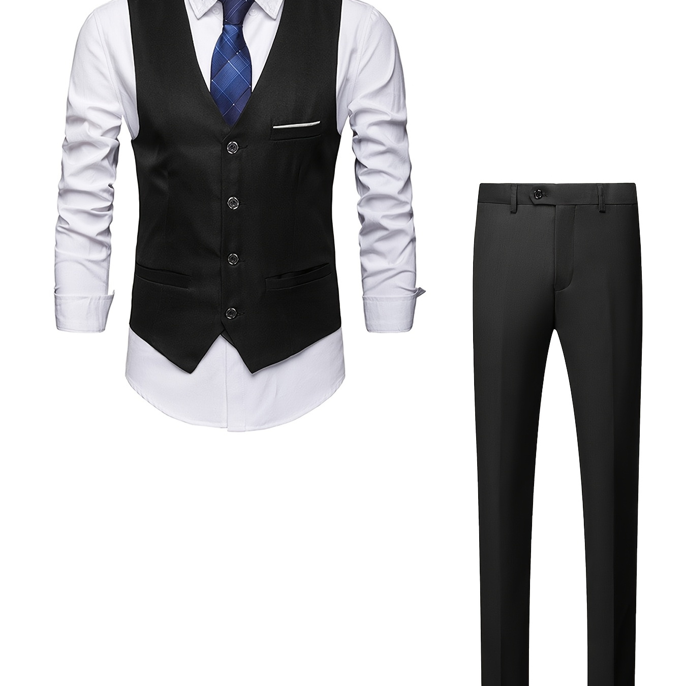 

Men's Suit Vest And Pants Two-piece Set, Formal Waistcoat, Suitable For Business, Gatherings, Casual Entertainment, And Parties, Comfortable.