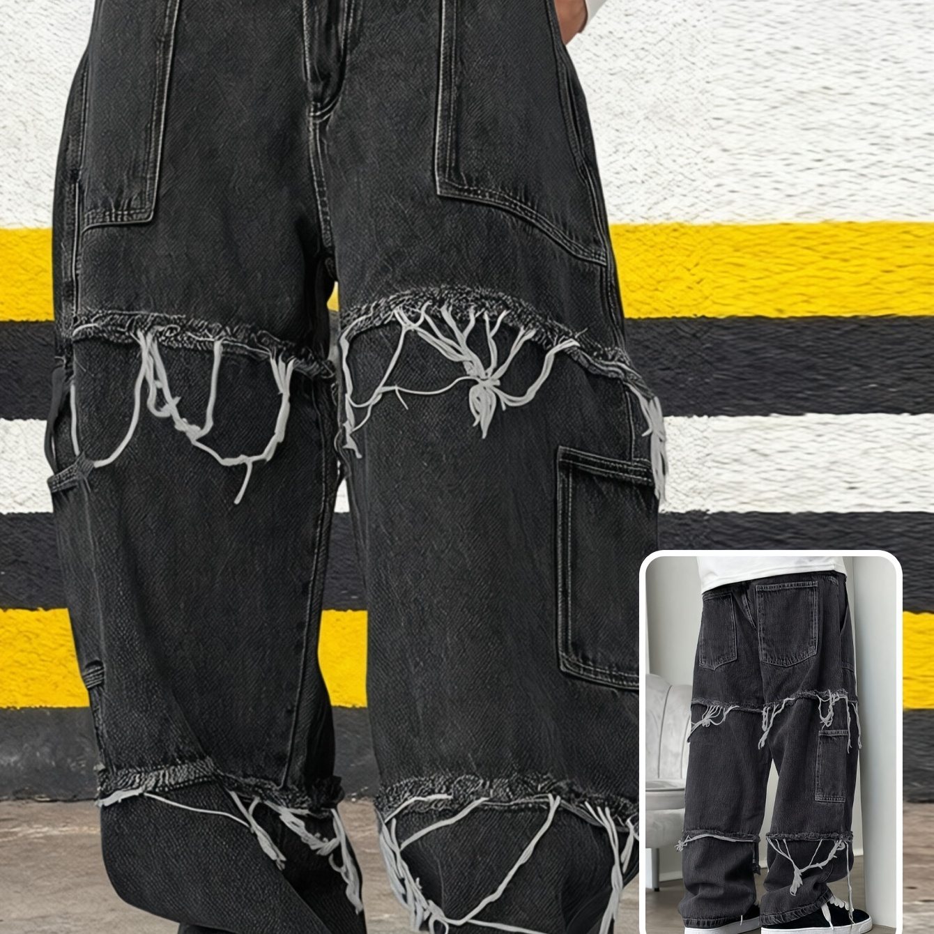 grunge goth y2k style fashion trendy casual fringed detail - Temu Oman