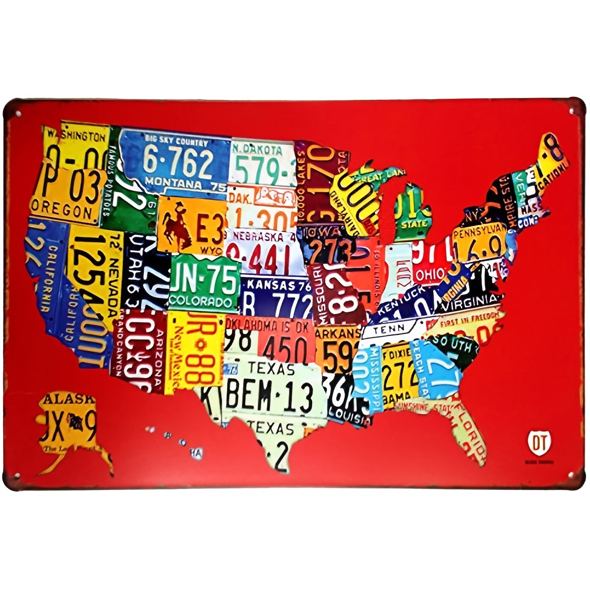 Vintage Dream: Targa in metallo ROUTE 66 PIN UP - cm 48x48, Targhe  Decorative da Parete Varie