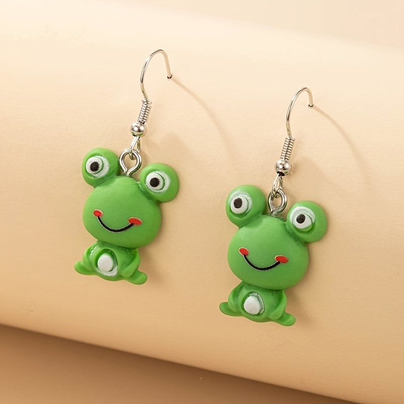 Cartoon Frog Resin Animal Cute Earrings For Women Girls | Shop Now For ...
