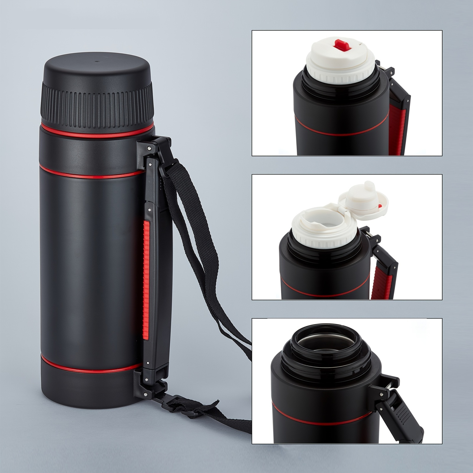 1200-4000ml Large Thermos Bottle Vacuum Flasks Stainless Steel Insulated  Water Thermal Cup With Strap 48 Hours Insalation