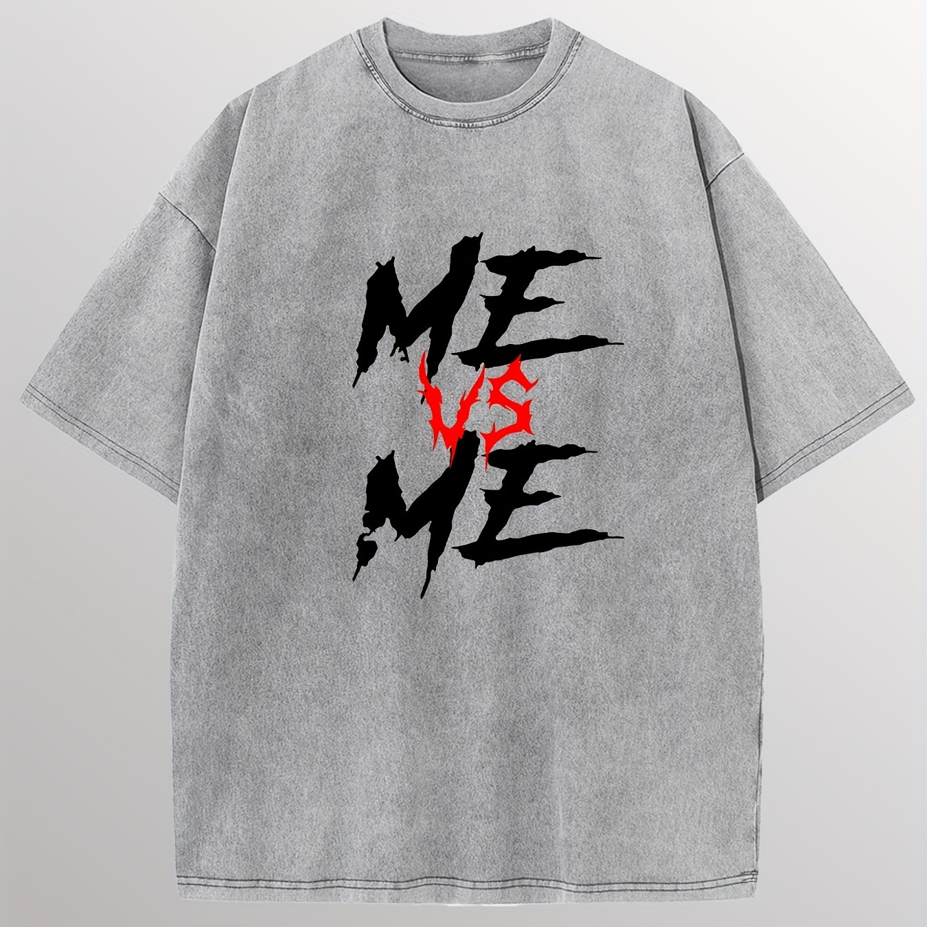 

Men's Round-neck Short-sleeved T-shirt, Machine Washable, Letter Print, Suitable For Summer