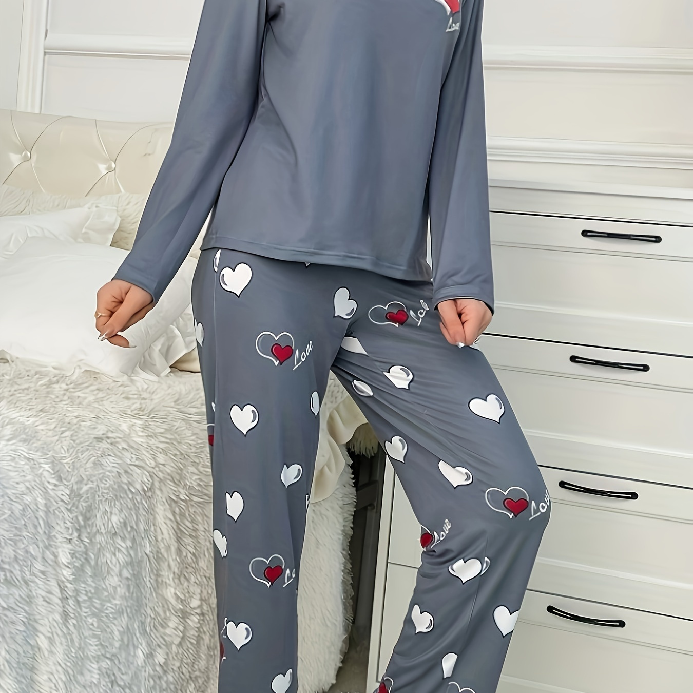 

's Set, Long Top & Pants, Comfortable Relaxed Fall