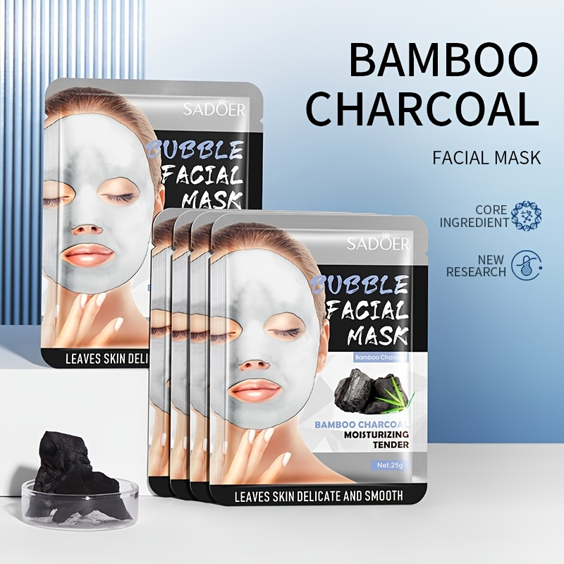 Bubble Facial Mask Deep Cleansing Turmeric Bamboo Charcoal Moisturizing