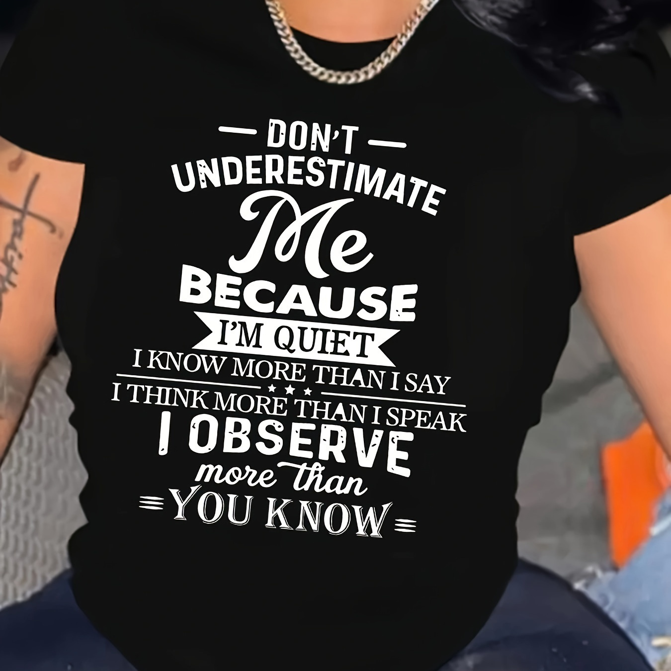 

Letter Neck T-shirt, Casual Short Sleeve Top For , Women's Clothing