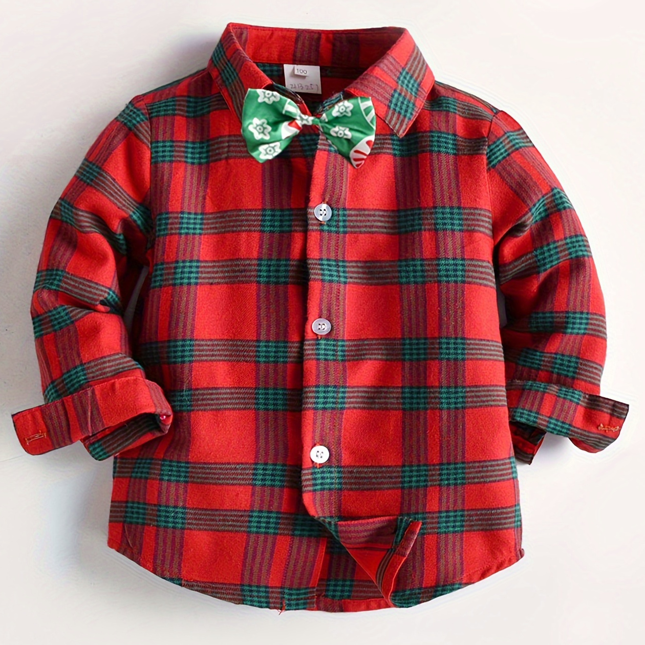 

Boys Long Sleeve Lapel Button Red Gentleman Shirt Kids Clothes