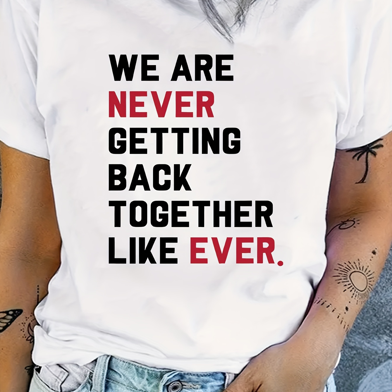 

Women's Sports Short Sleeve T-shirt, Comfortable And Stylish, For Sports And Daily Life, Letter Pattern