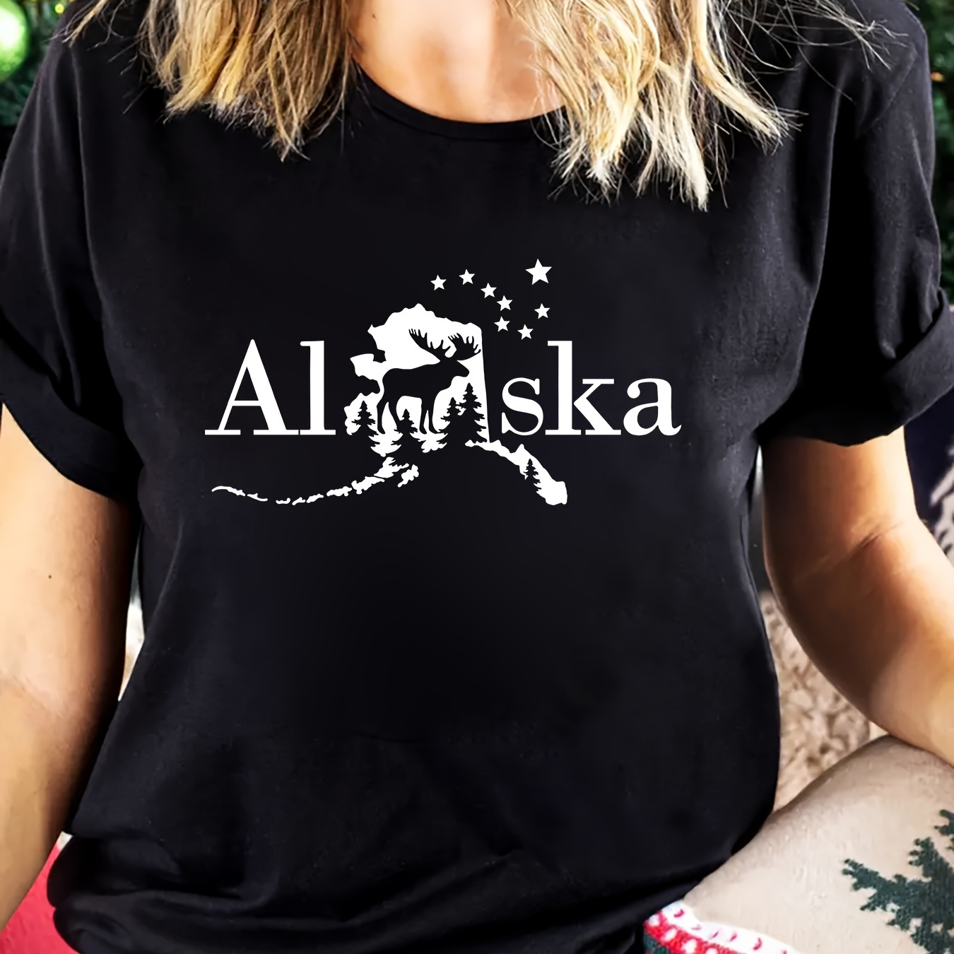 

Alaska Loose Fit T-shirt, Comfortable Tee, Women's Short Sleeve Top