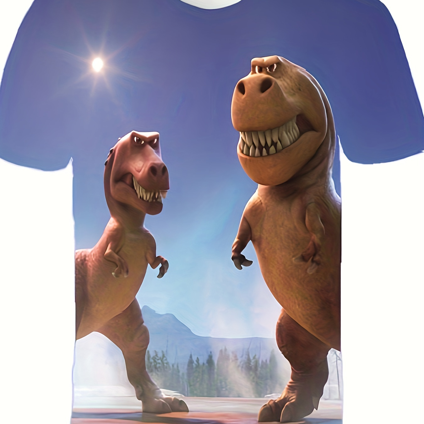 Boys' Dinosaur T-Shirt - 3D Digital Print, Active Stretch Short Sleeve Tee for Summer Outdoor Fun