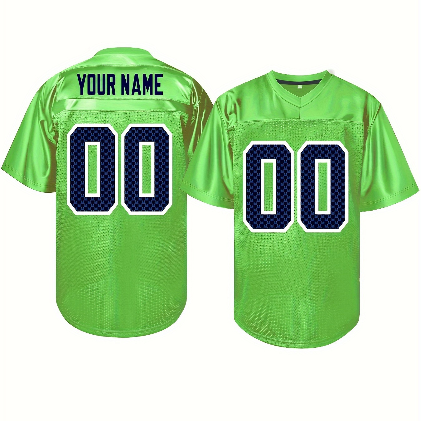 

Customizable Name & Number American Football Jersey - Embroidered Sports Top For Men, Polyester Knit Fabric, V-neck, Loose Fit, For Training, Sports, Parties, Festivals - S-3xl