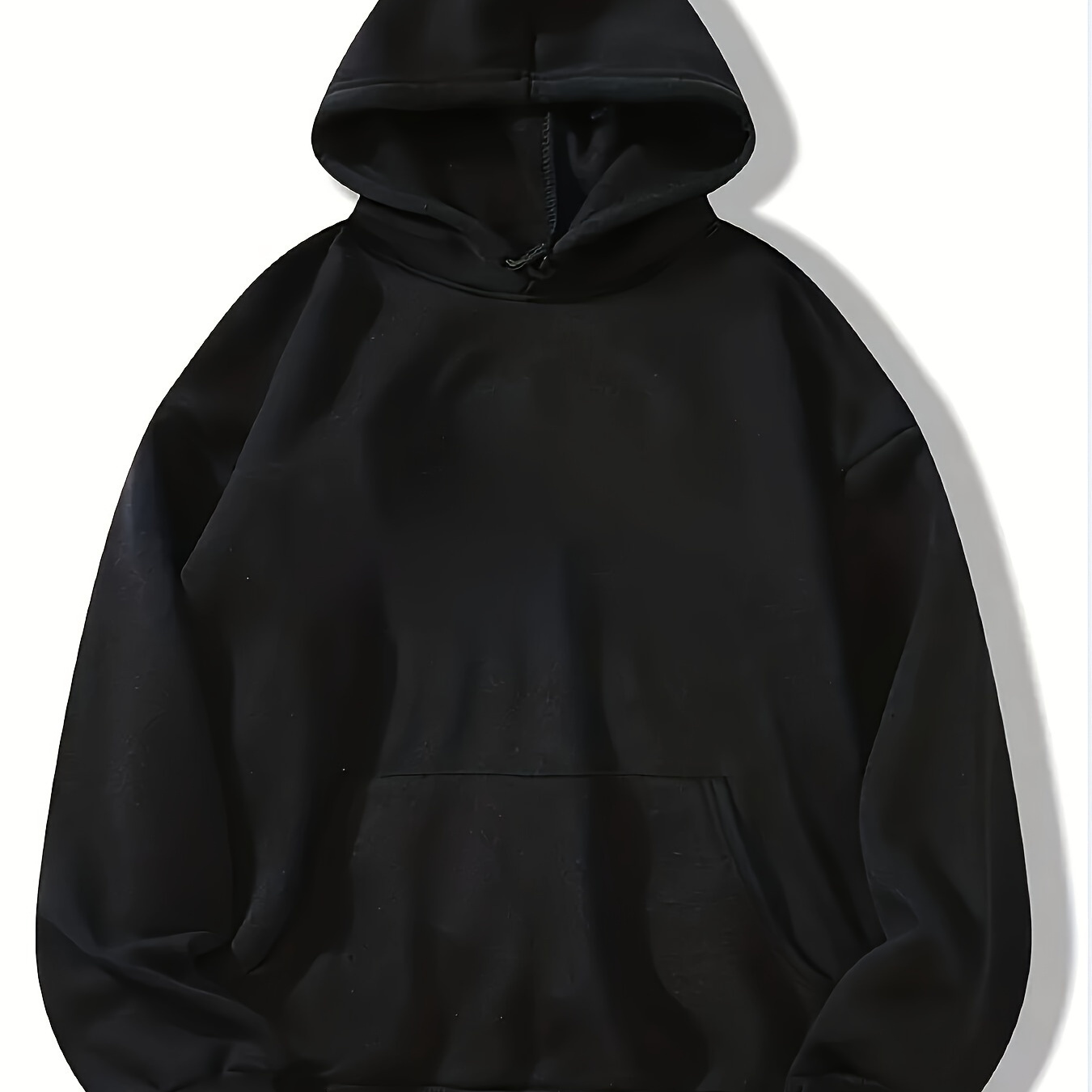 

Solid Drawstring Hoodie, Casual Long Sleeve Kangaroo Pocket Sweatshirt, Women's Clothing