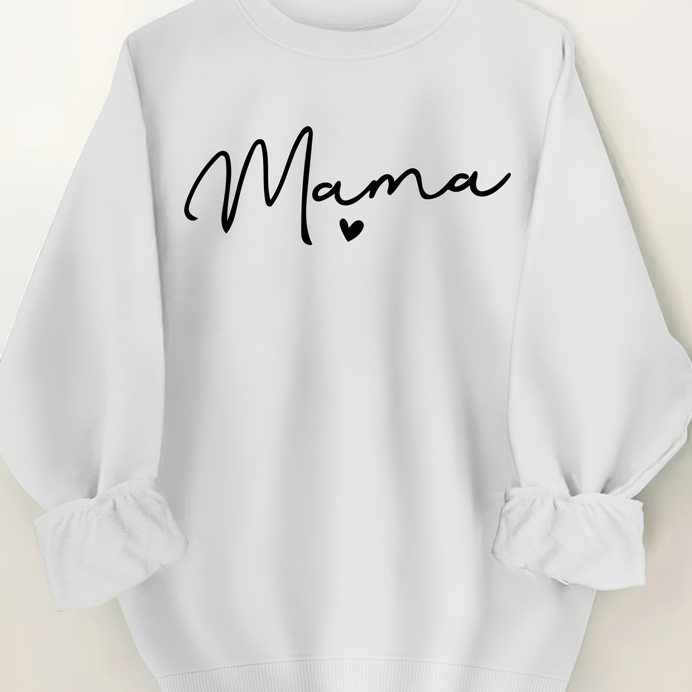 

Plus Size Mama Letter Print Sweatshirt, Casual Long Sleeve Crew Neck Pullover Sweatshirt, Women's Plus Size clothing