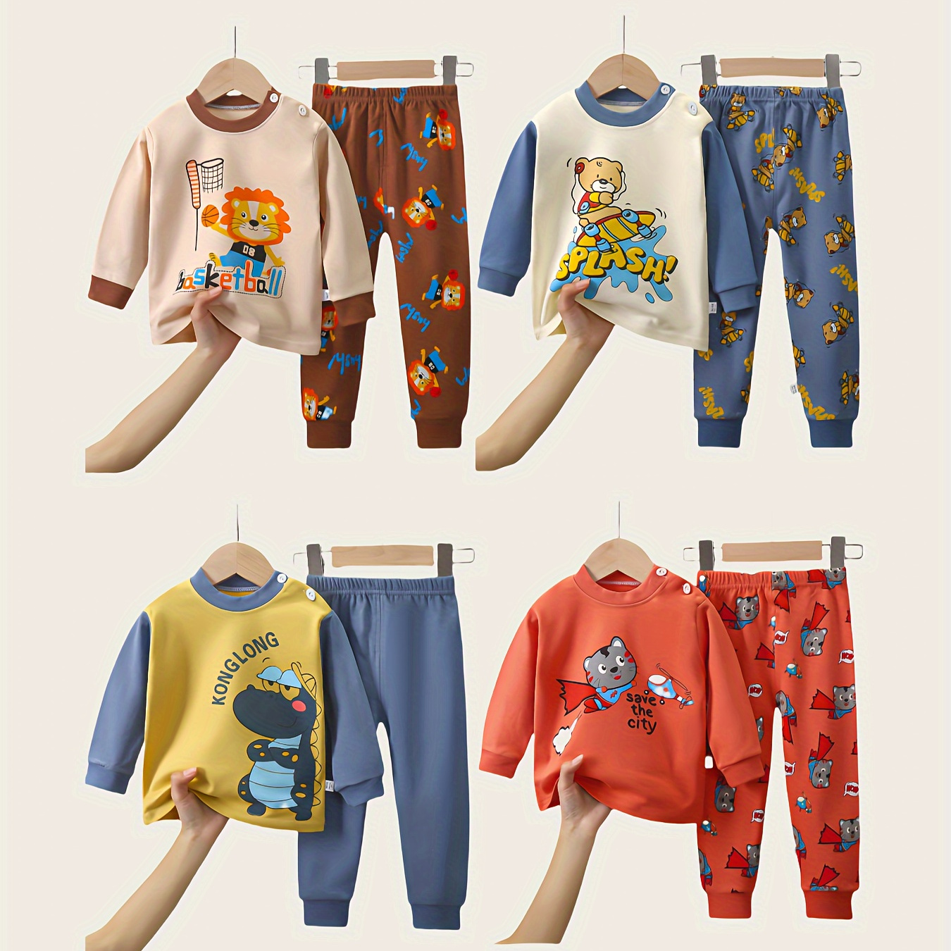 

4 Sets Of 8 Fashionable And Animal Pure Cotton Comfortable Breathable Is The And Autumn Gifts For Children