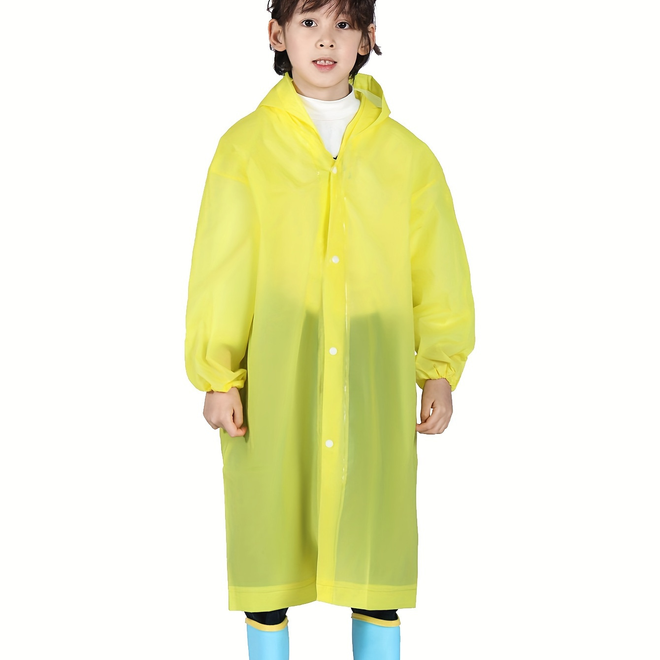 

Boys Reusable Waterproof Hooded Raincoat, Portable Poncho Perfect For Outdoor Activities And Children's Day Gifts