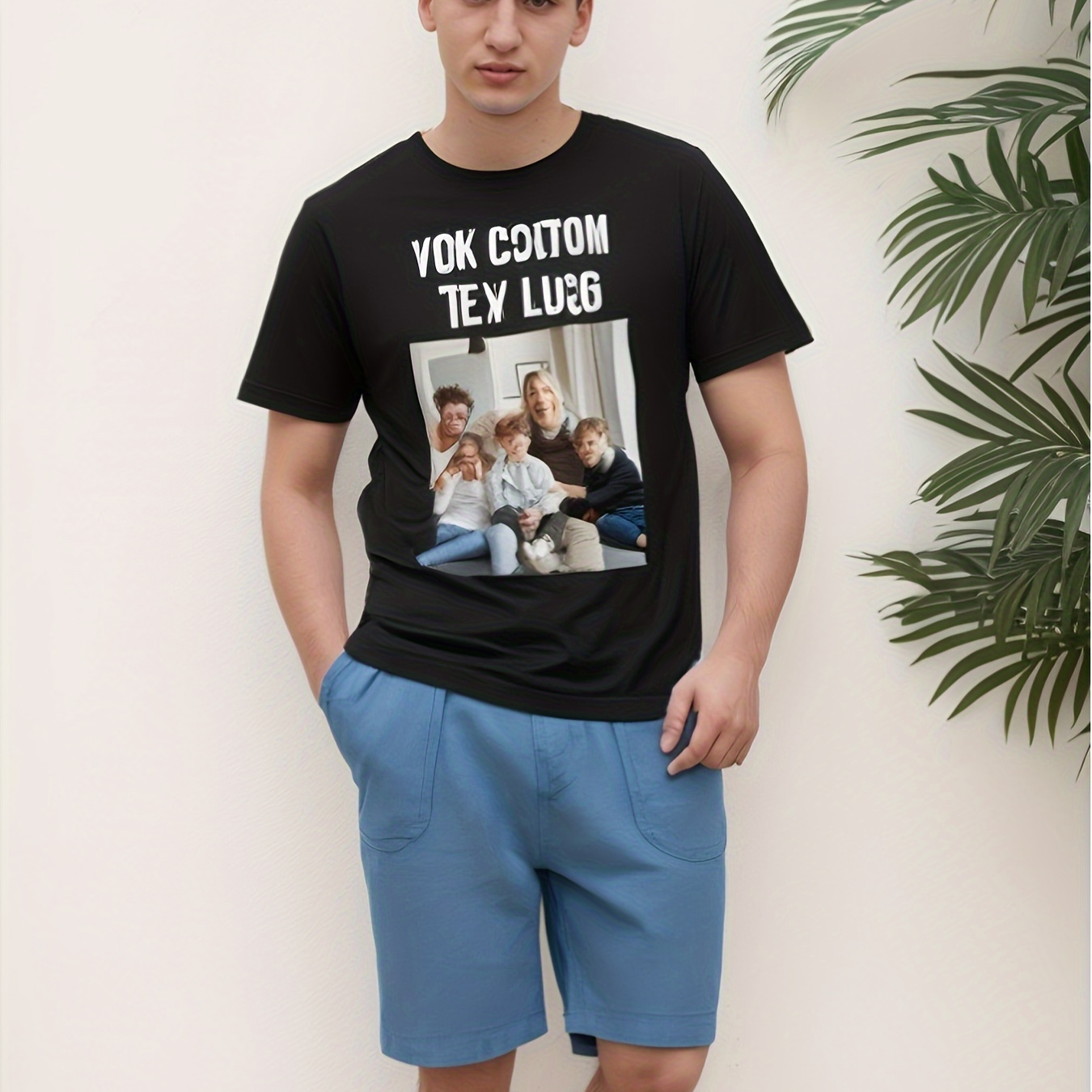 

Custom Men's T-shirt - Personalized Photo & Text Front Print | Unique Customization For All Occasions | Ideal Personalized Gift