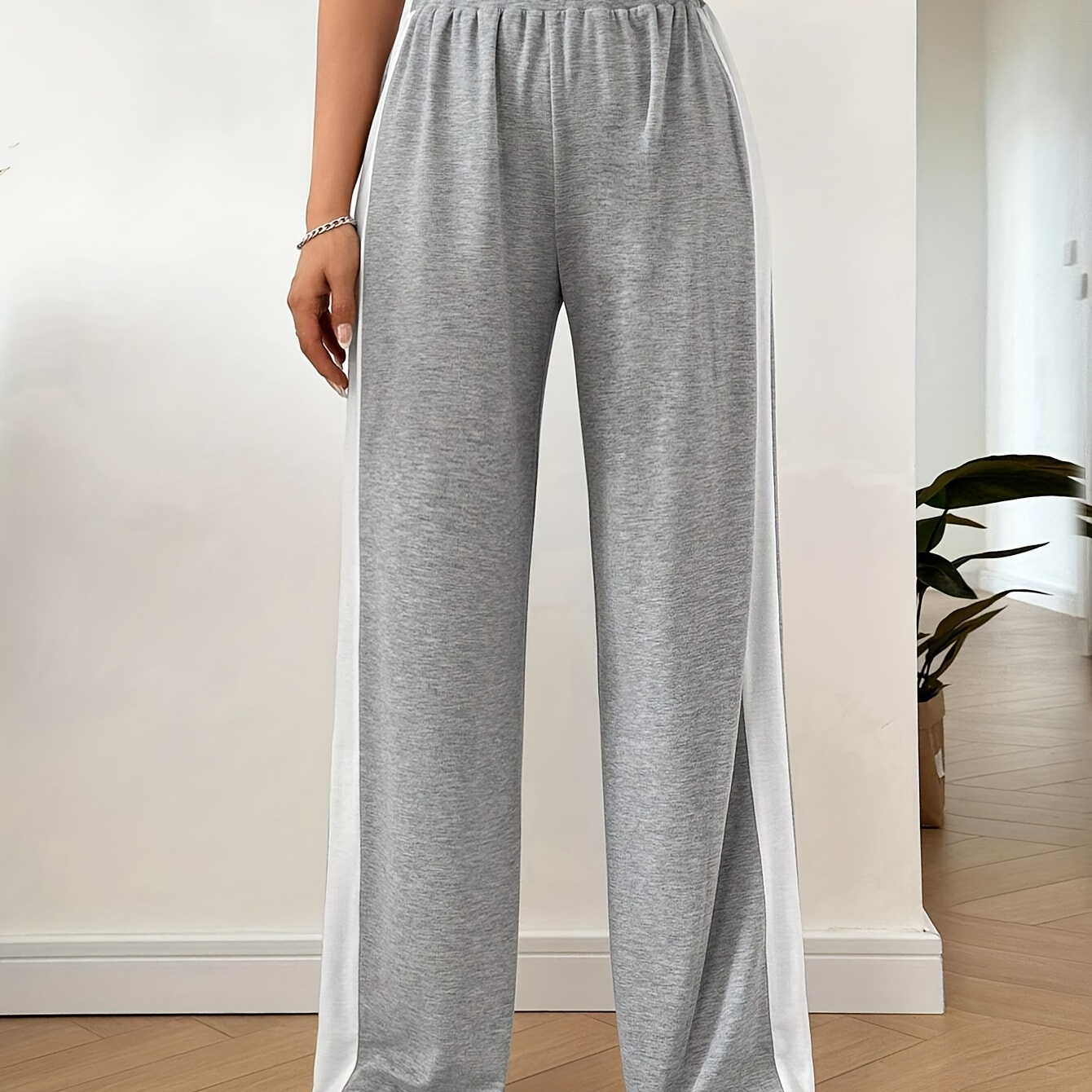 

Elegant Straight-leg Pants For Women - Stretchy Polyester & Spandex , Machine Washable, Comfort
