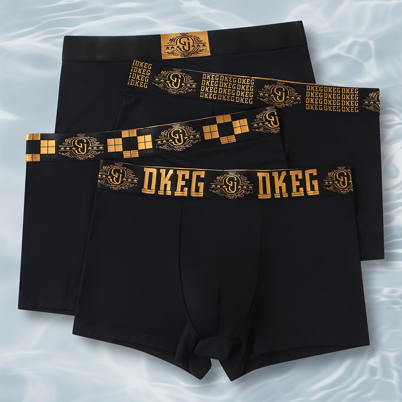 

Lot de 4 boxers hommes DKEG - Mélange polyamide, extensibilité moyenne, unie, antibactérien, tissu tricoté, de sous-vêtements décontractés confortables au