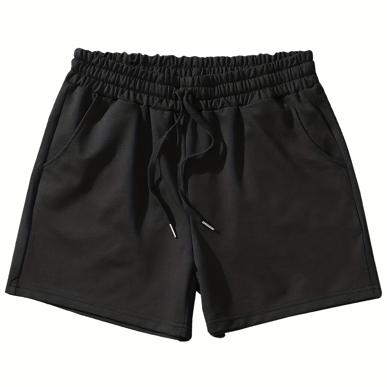 

Drawstring Sports Shorts, Men's Creative Knit Cropped Sweatpants