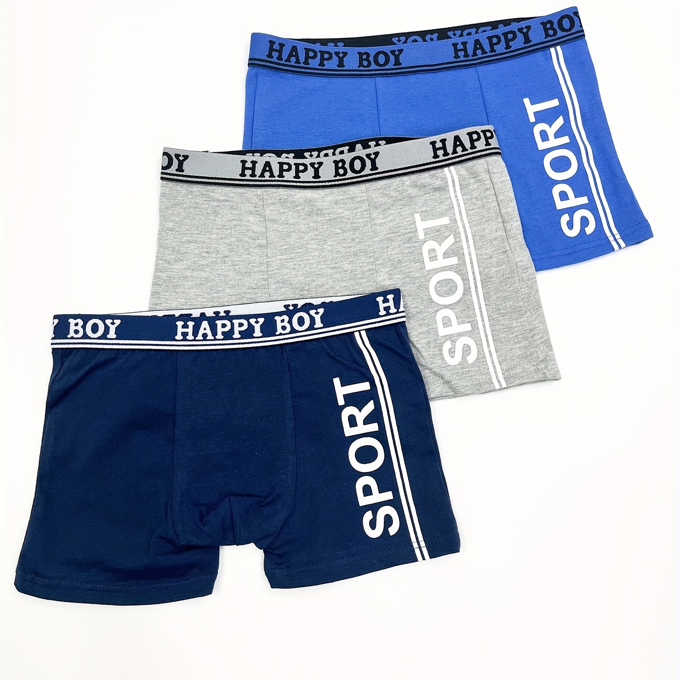 

3pcs Boys Sport Boxer Briefs Soft Comfortable Cotton Underwear Breathable Kids Clothes