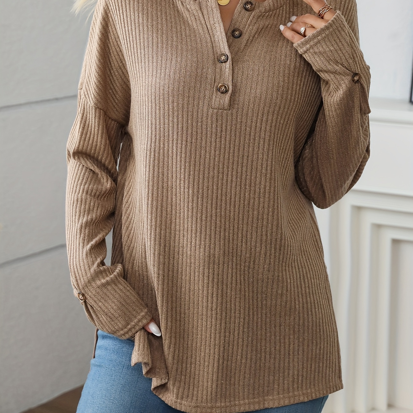 

Ribbed T-, Long Sleeve T- For & Fall, Women's Clothing